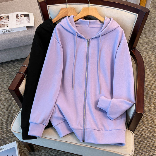 Plus Size Women's Sweatshirt Super Fat Fashion Cardigan Coat