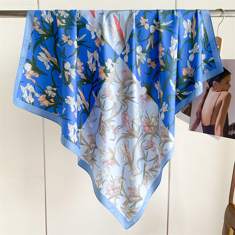 Fashion Printed Silk Scarf Twill Silk High Quality Square Scarf