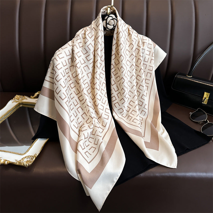 Fashion Printed Silk Scarf Twill Silk High Quality Square Scarf