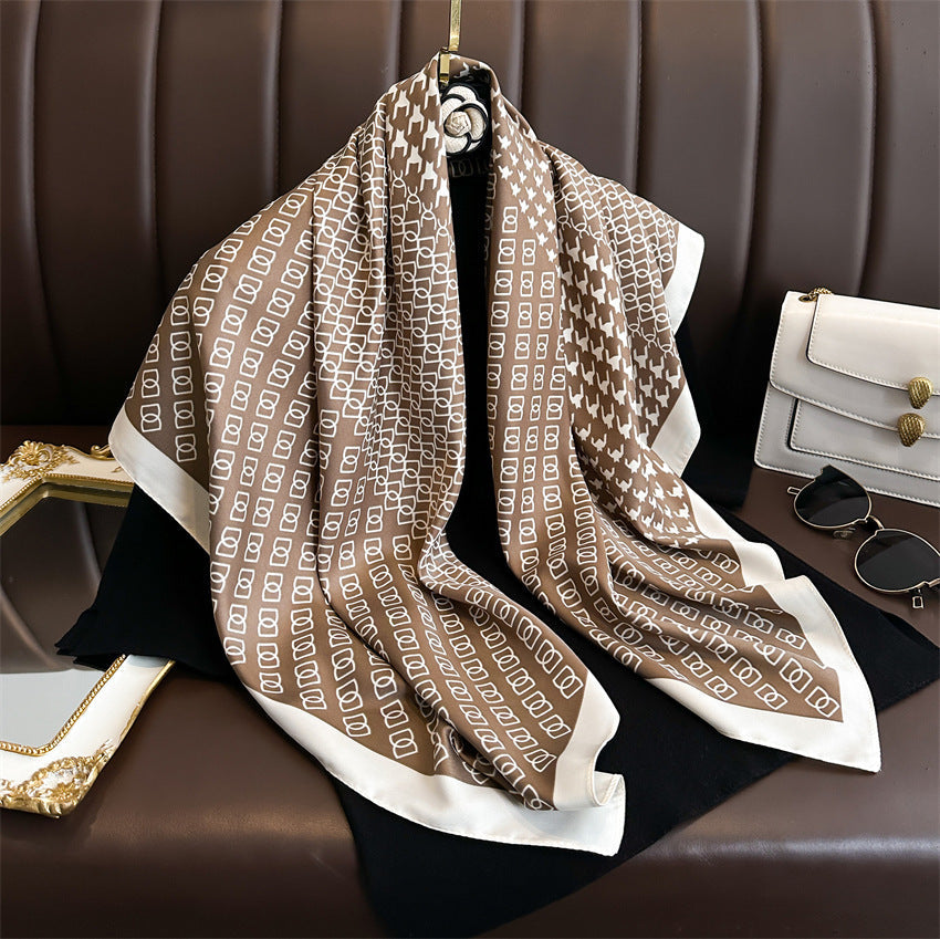 Fashion Printed Silk Scarf Twill Silk High Quality Square Scarf