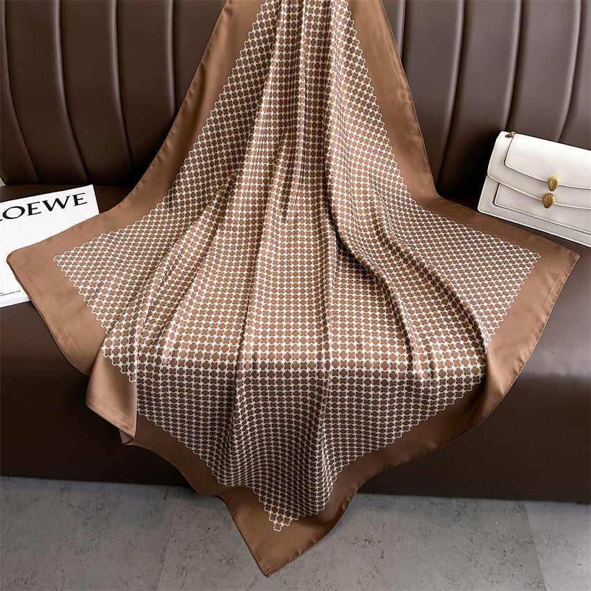 Fashion Printed Silk Scarf Twill Silk High Quality Square Scarf