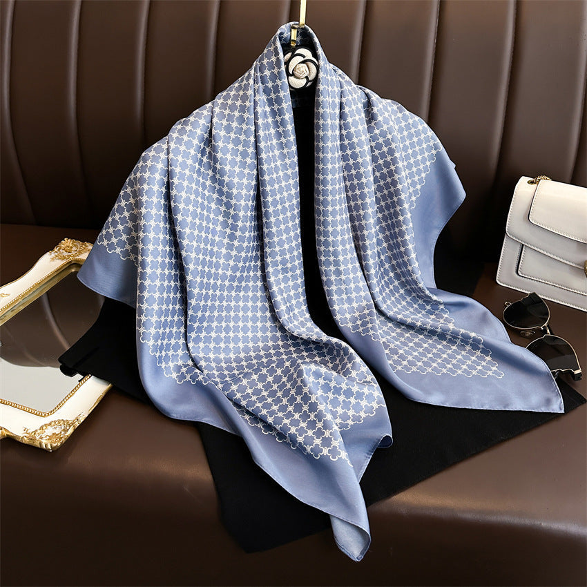 Fashion Printed Silk Scarf Twill Silk High Quality Square Scarf