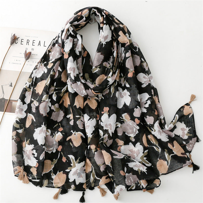 Creative Chinese Style Cotton And Linen Scarf