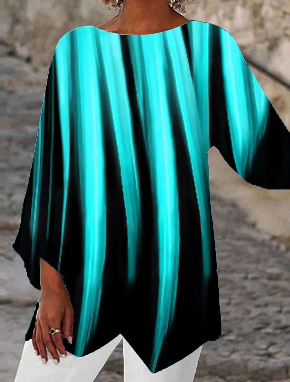 European And American Mature Elegant Contrast Color Women's Top