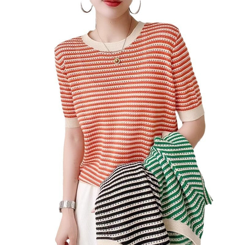 Knitwear Pullover Fashion Loose Thin Mid Sleeve Top