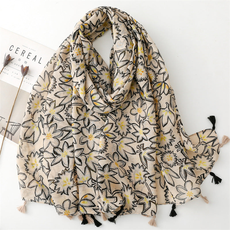 Creative Chinese Style Cotton And Linen Scarf