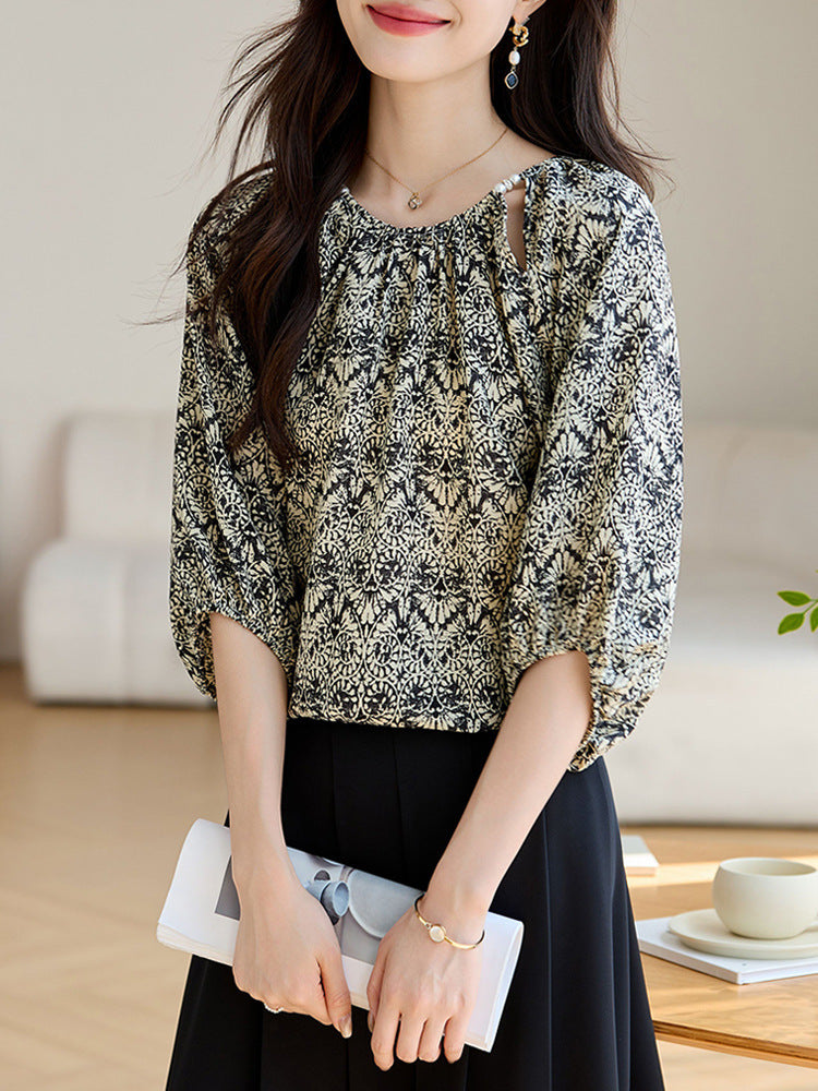 Women's Loose Slimming 34 Sleeves Shirt