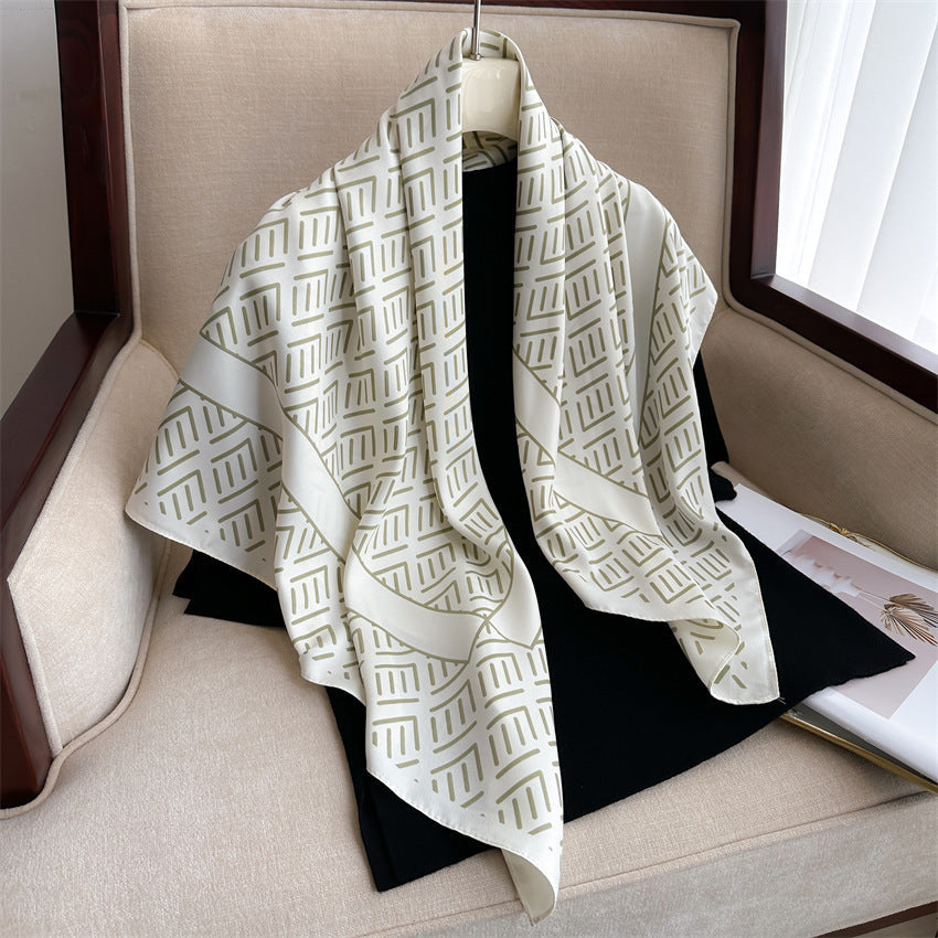 Fashion Printed Silk Scarf Twill Silk High Quality Square Scarf
