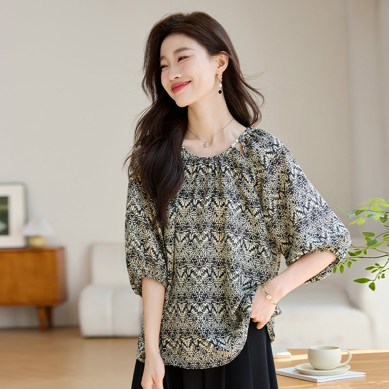 Women's Loose Slimming 34 Sleeves Shirt