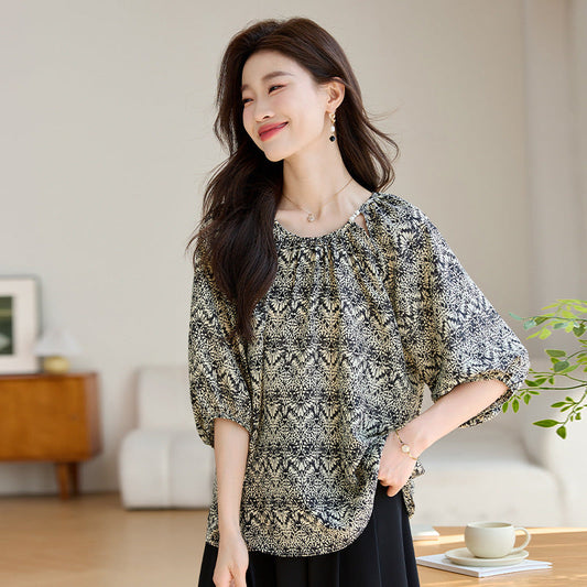 Women's Loose Slimming 34 Sleeves Shirt