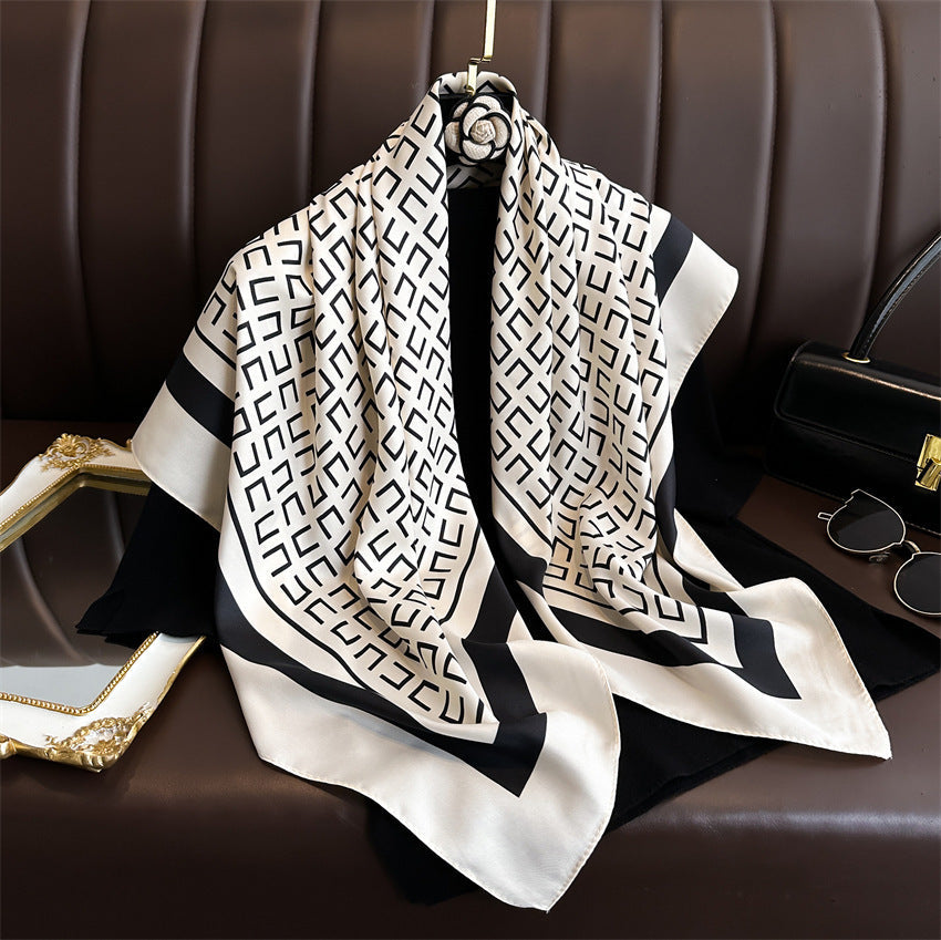 Fashion Printed Silk Scarf Twill Silk High Quality Square Scarf