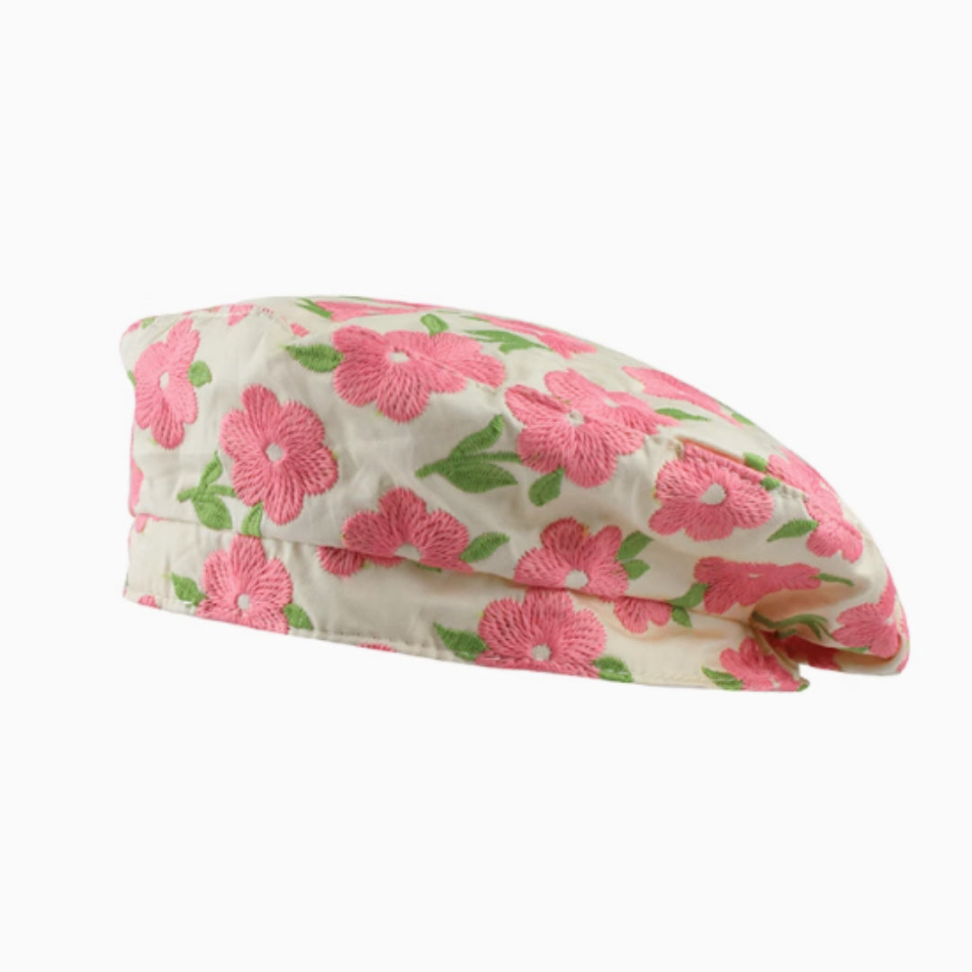 Girl Countryside Style Flower Three-dimensional Embroidery Beret