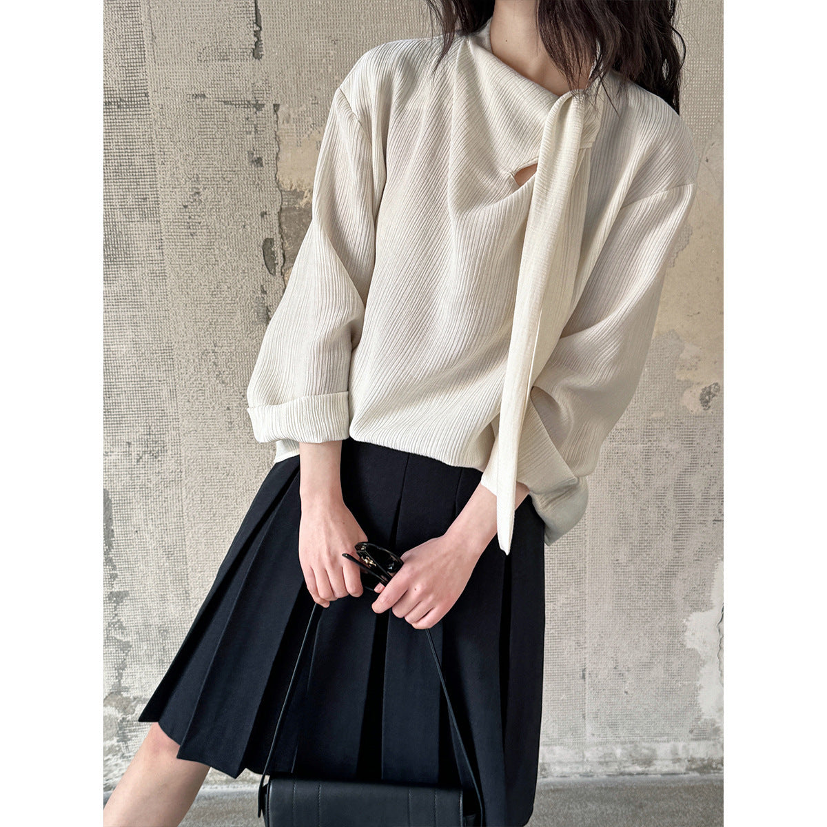 Retro Elegant Ribbon Texture Shirt For Women