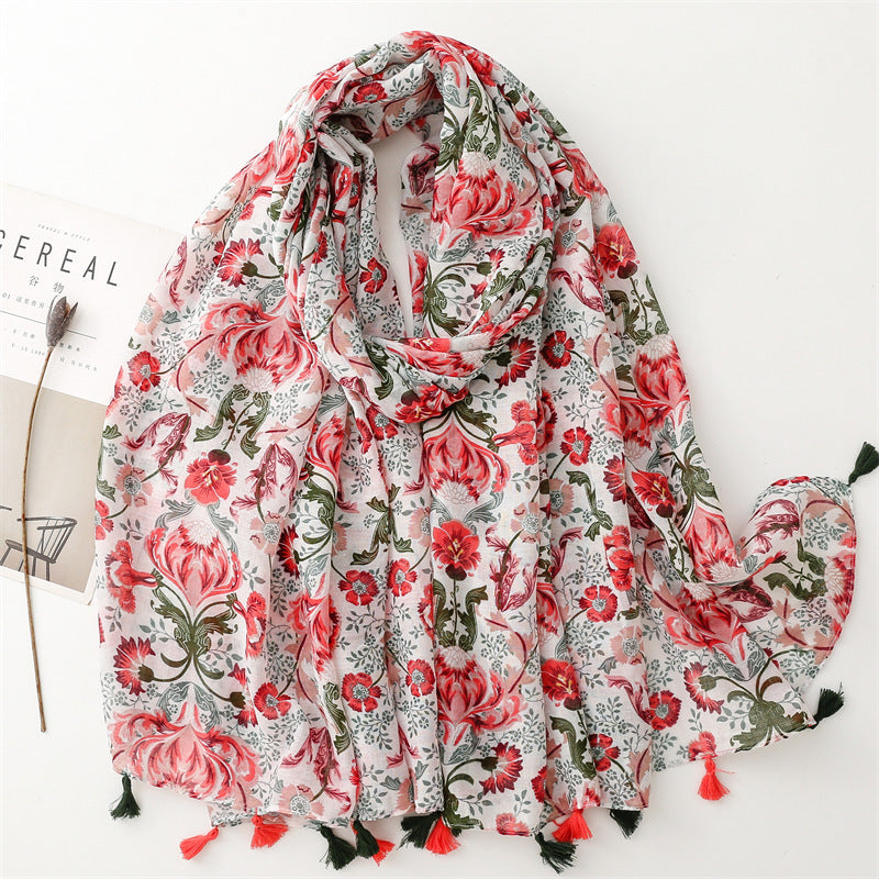 Creative Chinese Style Cotton And Linen Scarf