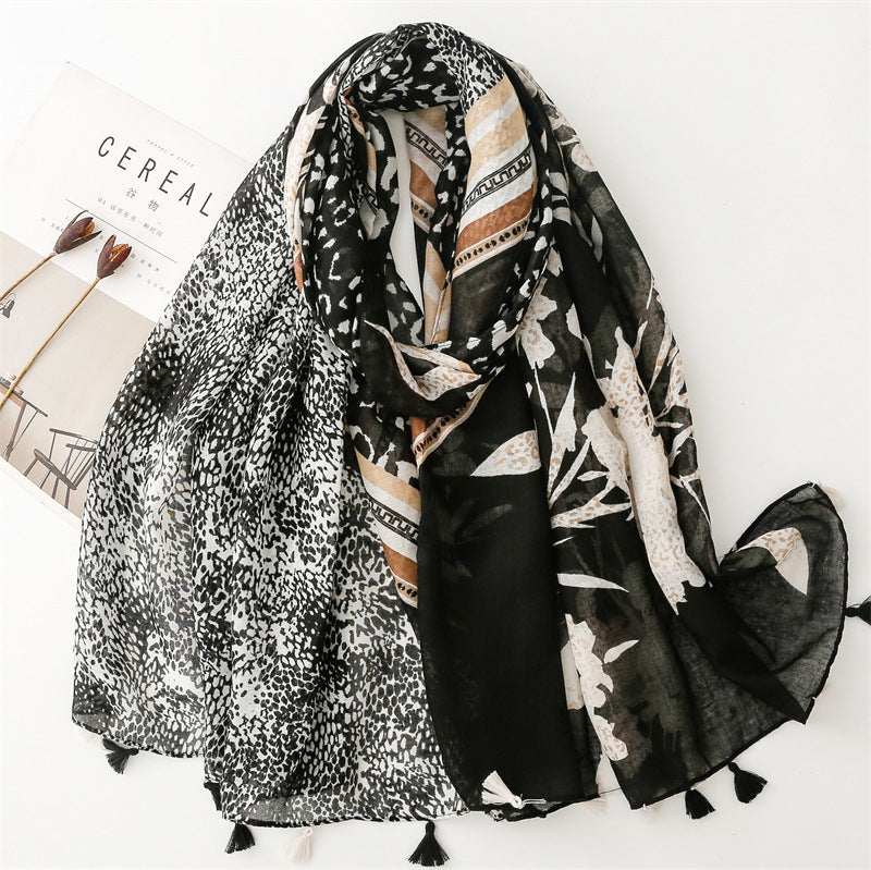 Creative Chinese Style Cotton And Linen Scarf